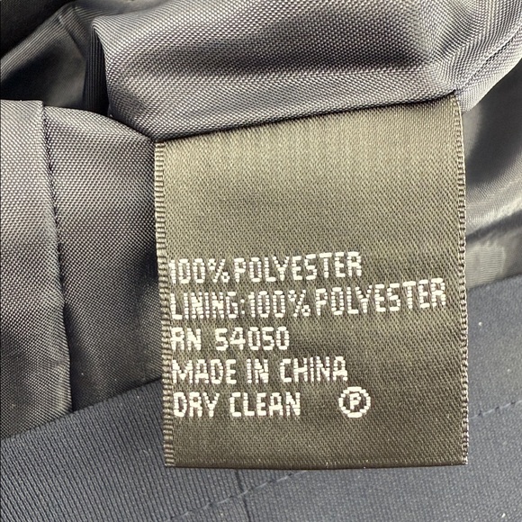 Kasper Womens Navy Gold Button Blazer 8 Structured Minimalist Classic Jacket - Picture 8 of 8